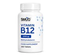 Vitamin B12 Methylcobalamin 1000mcg - 365 Vegan Tablets - SMUG Supplements