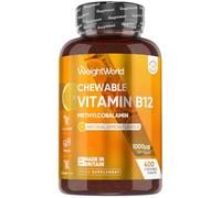 Vitamin B12 - 1000 mcg 400 Chewable Tablets - Natural Lemon Flavour Supplement for Fatigue, Tiredness & Dizziness - Vegan & Gluten Free