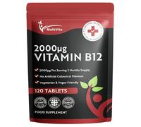 Vitamin B12 Tablets 2000mcg - High Strength Methylcobalamin Form - 120 Vegan Tablets not Capsules, 2 Months Supply - Bioavailable & Easy to Swallow - UK Made Non-GMO, Gluten-Free, Dairy-Free