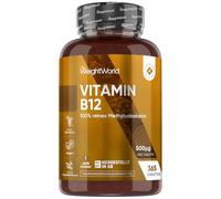 Vitamin B12 Tablets - 365 Tablets - 1 Year Supply - 1 a Day - 500mcg - Easy to Swallow & Small in Size (6mm) - Bioavailable Methylcobalamin Form - Vegan Vitamin B12 Supplement for Men & Women