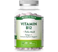 Nature's Truth Vitamin B12 with Folic Acid - 60 Vegan Tablets - Fatigue and Immune System Support