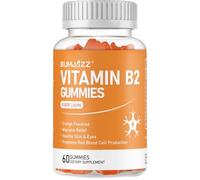 Vitamin B2 Gummies 60 Counts Riboflavin 400mg Supplement with Magnesium for Migraine and Headache Relief, and for Heart, Nervous System & Brain Support