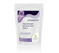Vitamin B3 16mg Nicotinic Acid Niacin 500 Vegetarian Tablets - Letterbox Friendly High Strength Nicotinamide