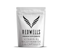 Vitamin B3 Capsules 500mg Nicotinamide REDWELLS No Additives Non Flush - 120 Pack