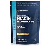 Vitamin B3 Niacin 500mg | 90 Vegan Capsules (3 Months Supply) | Flush Free Nicotinamide Supplement (Niacinamide) | Resealable & Recyclable Pouch | by Horbaach