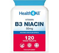 Vitamin B3 Niacin as Nicotinic Acid 50mg, 120 Tablets, Flush Effect