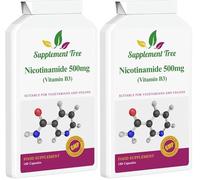 Vitamin B3 Nicotinamide 500mg 180 Capsules | Flush Free Niacinamide | UK Manufactured | Suitable for Vegans & Vegetarians (Pack of 2)