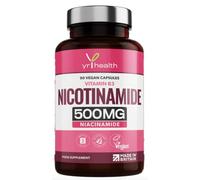 Vitamin B3 Nicotinamide, Niacinamide 500mg - 90 Vegan Niacin B3 Capsules Flush Free, for Skin, Energy Yielding Metabolism, Tiredness & Fatigue, One A Day, 3 Months Supply - Made in The UK by YrHealth