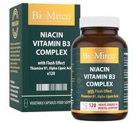 Vitamin B3 Supplement, Niacin Supplements with Flush Effect, Nicotinic Acid, B1 Thiamine, ALA, 120 Capsules, Cognitive Function, Cholesterol, Heart & Energy, 50mg Active Form (niacinamide alternative)