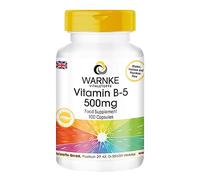 Vitamin B5 500 mg - 100 Capsules Pantothenic Acid, High Dose, Vegan | Warnke Vitalstoffe - German Pharmacy Quality