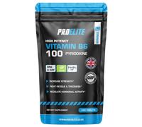 Vitamin B6 100mg - 240 Vegan Tablets 7000% Nrv Dose High Strength | B6 Vitamins Contributes to Healthy Metabolism, Reduction of Tiredness, Normal Immune & Nervous System Function | PROELITE