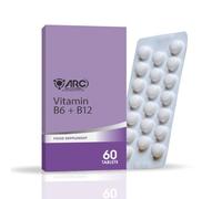 Vitamin B6 100mg and B12 1200mcg 60 Tablets for Men & Women - High Strength - Suitable for Vegans & Vegetarians - Made in UK