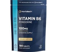Vitamin B6 High Strength 100mg | 180 Tablets (6 Months Supply) | Vitamin B6 as Pyridoxine HCI | One-a-Day Formula Suitable for Vegans | by Horbaach