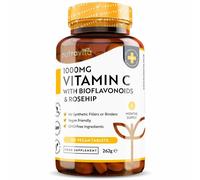 Vitamin C 1000mg â 180 Premium Vegan & Vegetarian Tablets â 6 Month Supply â High Strength Ascorbic Acid â with Added Bioflavonoids