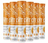 Vitamin C 1000mg Effervescent Tablets - Orange Flavour - 6 Tube of 20 Tablets (120) - Club Vits