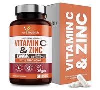 Vitamin C 1300mg & Zinc 40mg High Strength - 120 Vegan Capsules