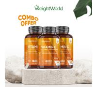 Vitamin C 180 Tablets 1000mg for Immune Health Support, Bones Trio Pack