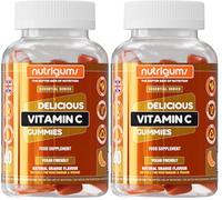 Vitamin C 80mg Gummy | Orange Flavour | 60 Vegan Gummies | Immune, Energy & Collagen Formation Support by NUTRIGUMS® (Pack of 2)