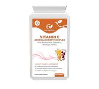 Vitamin C Acerola Cherry Complex - 120 Vegan Capsules | High Strength Immune Support with Elderberry, Rosehip, Blackcurrant & Parsley | Natural Vegan Vitamin C | Non-GMO, Made in UK - NATURES ZEST