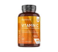 Vitamin C (Ascorbic Acid) 1000 Mg 180 Tablets - With Rosehip & Bioflavonoids High strength Vegan Supplements For Skin, Bones, Tiredness and Fatigue