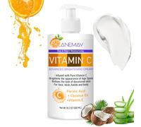 Vitamin C Body Cream 300ml - Large-Capacity Vitamin C Body Lotion with Coconut Oil & Vitamin E for Dry Skin - Advanced Brightening & Hydrating Body Lotion for Smooth, Radiant Skin
