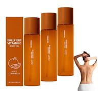 Vitamin C Body Oil for Women, Massage Body Oil for Dry Skin, Absorbing & Anti Winkle, Anti-Aging Repair for Brightening and Even Skin Tone, Deeply Nourishing Dry Skin Non-Greasy (3pcs)