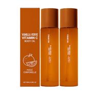 Vitamin C Body Oil for Women, Massage Body Oil for Dry Skin, Absorbing & Anti Winkle, Anti-Aging Repair for Brightening and Even Skin Tone, Deeply Nourishing Dry Skin Non-Greasy (2pcs)
