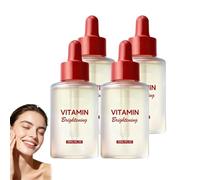 Vitamin C Brightening Face Essences, Arbutin & Plant Extracts Glowing Serum, Refreshing Lightweight Facial Serum, Daily Hydrating Even Tone Essences, Antioxidant Radiantly Boosting Serum. (4PCS)