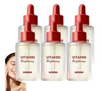 Vitamin C Brightening Face Essences, Arbutin & Plant Extracts Glowing Serum, Refreshing Lightweight Facial Serum, Daily Hydrating Even Tone Essences, Antioxidant Radiantly Boosting Serum. (6PCS)