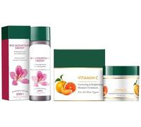 Vitamin C Correcting & Brightening Face Cream (50g) + Bio Mountain Ebony Vitalizing Serum (120ml) | Skin Brightening & Scalp Vitalizing Combo