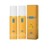 Vitamin C Eye Serum Roller,Vc Anti-Wrinkle Eye Essence Oil with Castor Oil,Brightening &Hydrating Lotion for Dark Circles,Puffy Eyes,Eye Bags and Wrinkles,Suitable for All Skin Types (2Pcs)