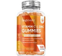 Vitamin C and Zinc Gummies - 120 Tasty Gummies - Natural Orange Flavour - 2 per Day - Gluten-Free, Non-GMO & Vegan-Friendly - Easy to Chew - Bioavailable Forms (L-Ascorbic Acid & Zinc Citrate)