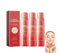 Vitamin C Hydrating Makeup Setting Spray for Face, 100ML Setting Spray, Long-lasting, Infused With Vitamin C, Soothing & Hydrating Ingredients, Small, Sets Makeup and Achieves a Glowy Look (3PC)