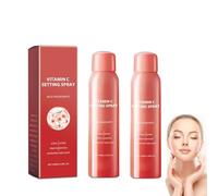Vitamin C Hydrating Makeup Setting Spray for Face, 100ML Setting Spray, Long-lasting, Infused With Vitamin C, Soothing & Hydrating Ingredients, Small, Sets Makeup and Achieves a Glowy Look (2PC)