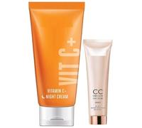 Vitamin C+ Night Cream with 98% Pure Vitamin C complex, 50g & CC Cream, 03 - Bronze, SPF 30 - Tinted Moisturizer to Brighten Skin, Conceal Dark Spots, 30 g