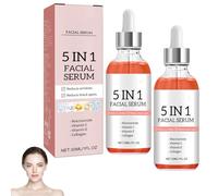 Vitamin C Serum, 5-in-1 Anti-Wrinkle Firming Serum with Niacinamide, Vitamin E & Collagen, Anti Aging Brightening Cream Reduce Fine Lines, Even Skin Tone, Hydrate and Lift Face and Body (2pcs)
