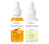 Vitamin C Serum for Face + Retinol Serum for face, Anti-Aging Skincare Set with Hyaluronic Acid, Lightweight Face Glow Serum, Evens Skin Tone, Smooths Fine Lines, Suitable for All Skin Types | 60ml
