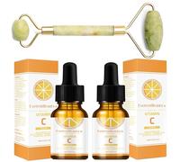 Vitamin C Serum with Hyaluronic Acid and Jade Roller Set, 2 x 10ml