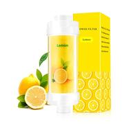 Vitamin C Shower Filter for Hard Water, Shower Head Filter to Chlorine Fluoride Sediment, Water Purifying Filtered Shower Head with Beads, Helps Dry Skin & Hair Loss, Easy Installation (Lemon)
