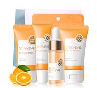 Vitamin C Skin Care Set Teenager Girls Gifts - Skincare Set - Women's Care Set - Antioxidant Beauty Set Women - Nourishing Face Care Set - with Sun Cream, Serum, Cream, Gift Bag