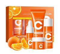Vitamin C Skin Care Sets & Kits With Cleanser,Toner,Cream,Serum-Christmas Day Gifts-Dark Spot Remover for Face-Vitamin C Serum with Niacinamide, Skin Brightening Hydrating Cleasing for All Skin Typles