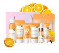 Vitamin C Skincare Set Gifts For Teenage Girls - Gifts For Mum-Skincare Set Routine With Hyaluronic Acid & Vitamin C - Pamper Gifts For Women - Skin Care Sets & Kits 7PCS