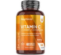 Vitamin C Tablets 1000mg - 180 Tablets - 6 Months Supply - Added Rosehips & Bioflavonoids - Vegan, Gluten-Free & Lactose-Free - VIT C