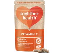 Vitamin C - Together Health - with Organic Citrus Fruits - Gentle & Easily Absorbed - Includes Naturally Occurring Bioflavonoids - Vegan Friendly - Made in The UK - Pack of 3-90 Vegecaps