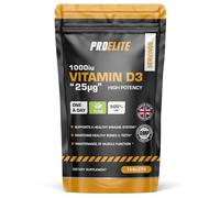 Vitamin D 1000 IU (25mcg) Vegan 180 VIT D Tablet 6 Months Supply for Maintenance of Healthy Immune System, Muscles, Bones & Teeth Vitamin D3 Cholecalciferol Made in The UK by PROELITE
