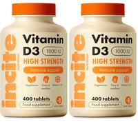 Vitamin D 1000iu - 1+ Year Supply - High Strength 400 Easy Swallow Tablets - One a Day High Strength Cholecalciferol VIT D3 - Vegetarian Supplement - Microtablets - Made in UK (Pack of 2)