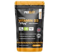 Vitamin D 1000iu (25mcg) 180 Vegan Tablets | 6 Months Supply for Maintenance of Healthy Immune System, Muscles, Bones & Teeth Vitamin D3 Cholecalciferol Made in The UK by PROELITE