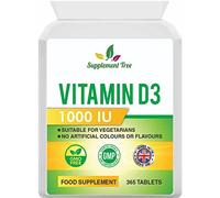 Vitamin D 1000IU 365 Vegetarian Tablets | Optimum Strength Cholecalciferol Vitamin D3 Supplement | UK Manufactured