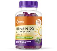 Vitamin D 120 Gummies for Adults and Children - Contains 1000IU (25ug) VIT D3 Supplement for Immune Support - Easy Take Very Tasty Blackcurrant Flavour - 4 Month Supply