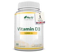 Vitamin D 3000IU - 365 Softgel Capsules - 1 Year Supply - Triple Strength Vitamin D3 Supplement - High Absorption Cholecalciferol - Gluten & Dairy Free by Nu U Nutrition